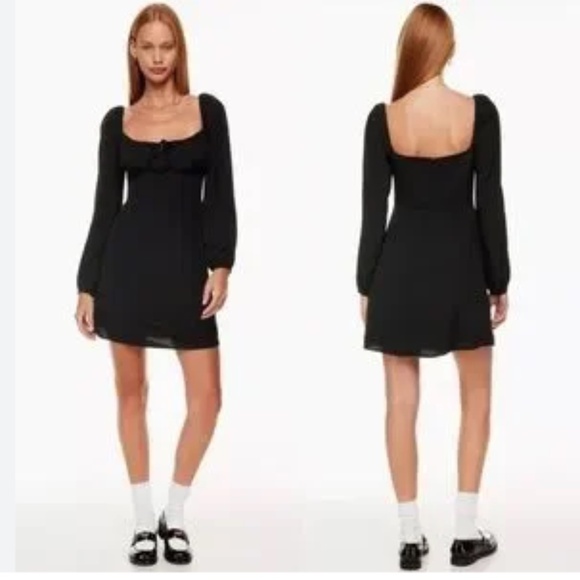 Aritzia "Delilah" Dress - Black - Long Sleeve - Sunday Best - Extra Small - Picture 2 of 4